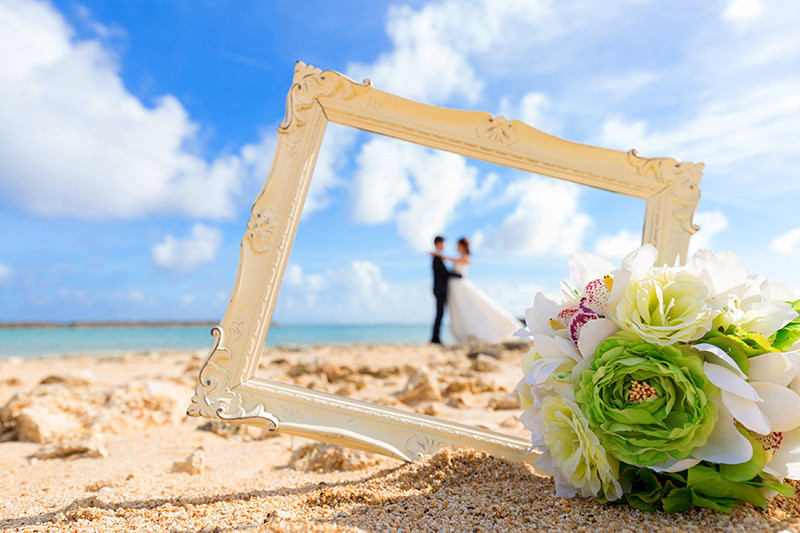 海辺の結婚式フォトフレーム